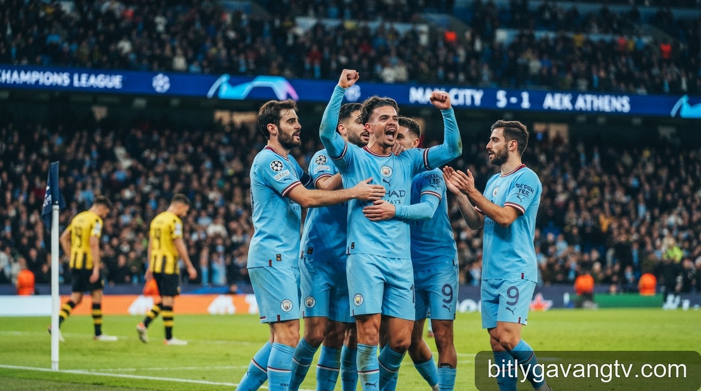 Champions League 2026/27: Man City hủy diệt AEK Athens, khẳng định vị thế ứng viên số 1